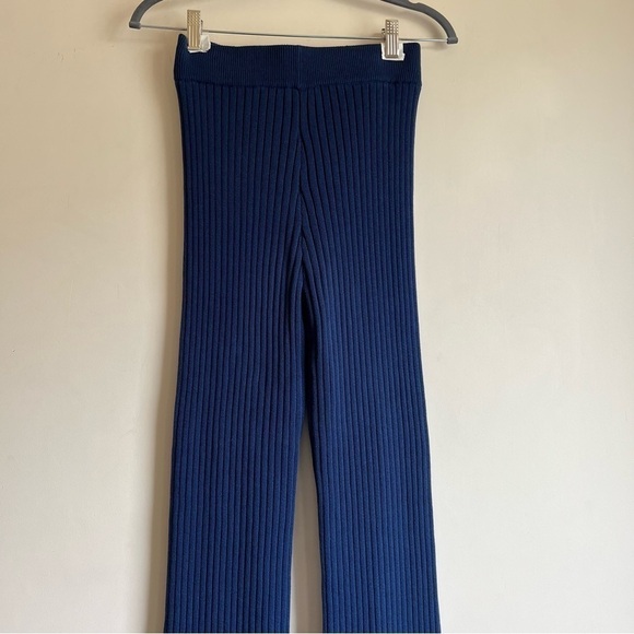 Staud Knit Pants with Crochet Trim in Navy - Picture 5 of 15